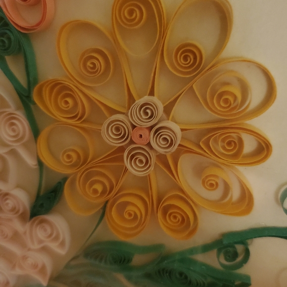 Vintage Handmade Paper Flowers 70s Retro Wall Art - Picture 3 of 14